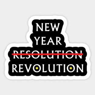 New Year Resolution / Revolution - Typography Design Sticker